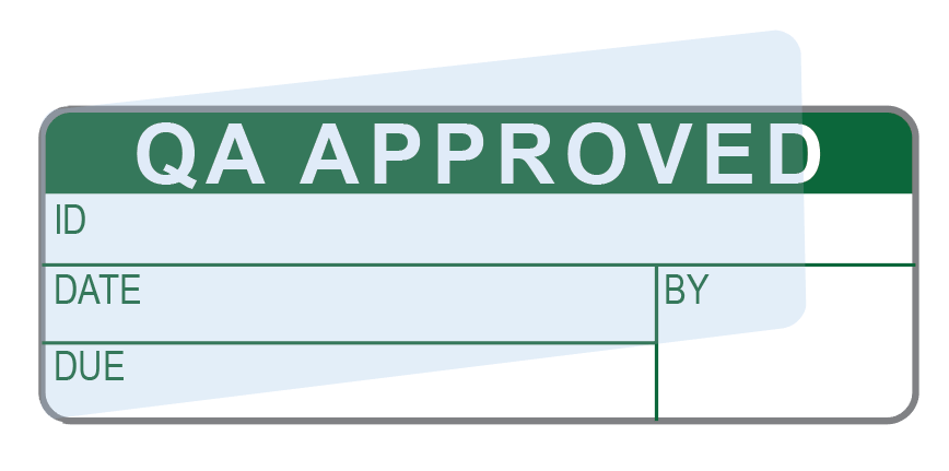 QA Approved Label w/ Covers – Advanced Calibration Label