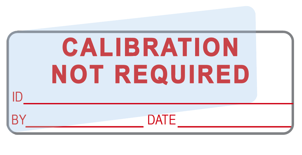 Calibration Not Required Labels (120) w/ Covers