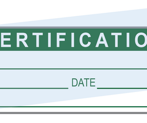 CERTIFICATION Labels (120) w/ Covers