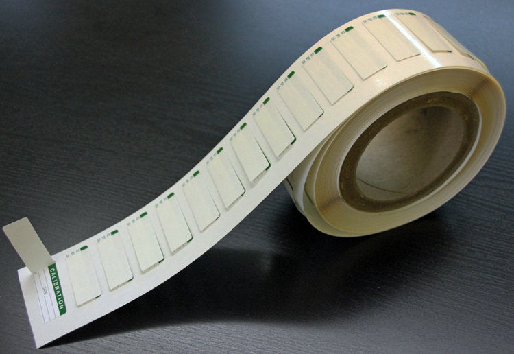 Calibration Labels (500) w/ Covers Waste Stripped Roll
