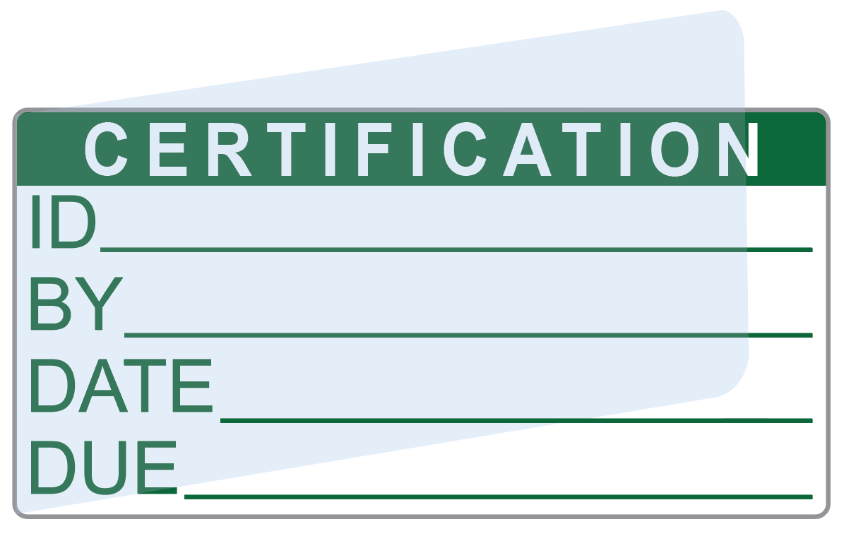 CERTIFICATION Labels (120) w/ Covers – Advanced Calibration Label