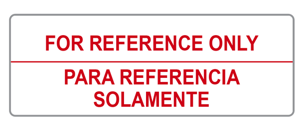 Master Reference Label Bilingual For Reference Only Labels (120) – Advanced Calibration Label