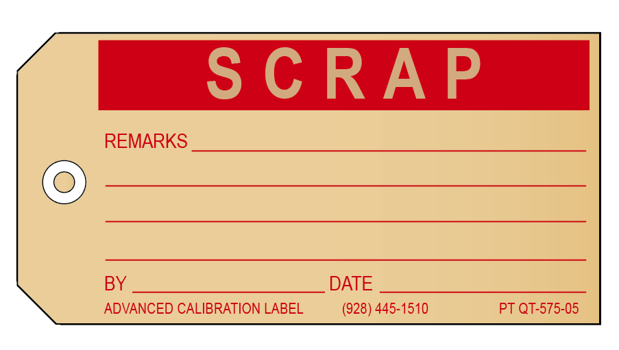 Scrap Inspection Tags (100) β Advanced Calibration Label